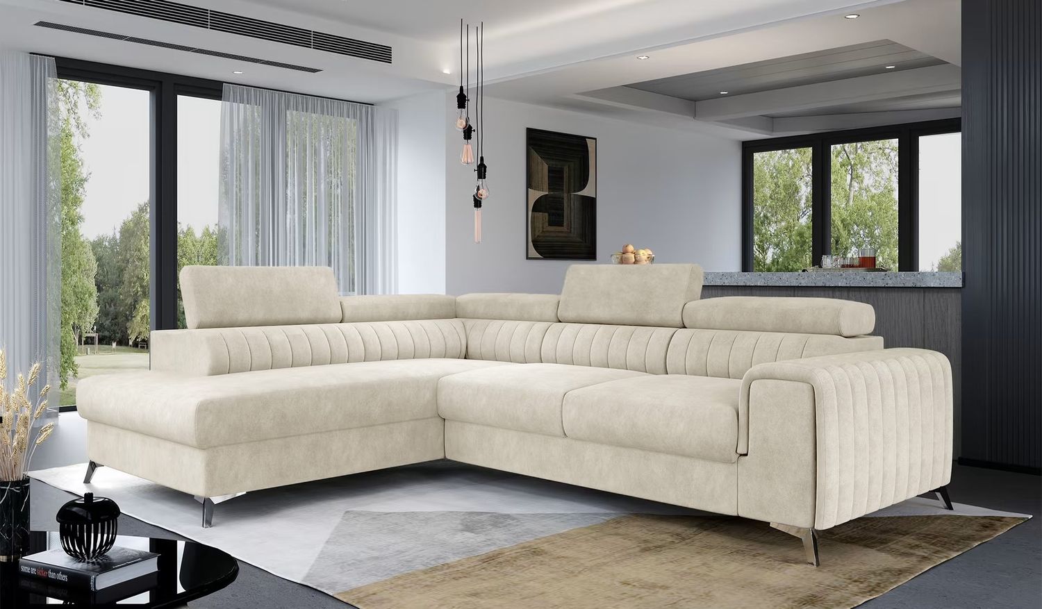 English Classic Corner Sofa bed with Storage M04, Corner Side Facing Sofa: Left Corner