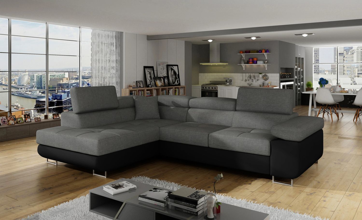 FlexiComfort Corner Sofa bed with Storage, Corner Side Facing Sofa: Left Corner