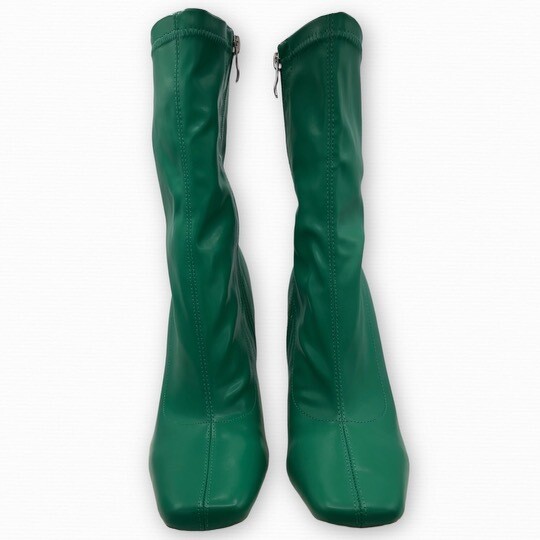 Green Square-Toe Boots