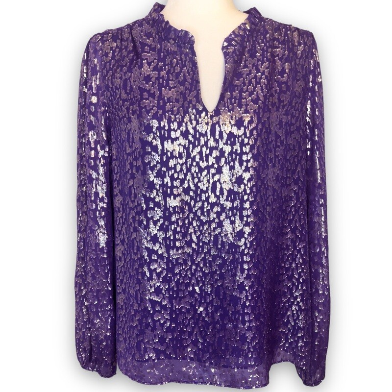 Purple &amp; Gold Silk Lilly Pulitzer Blouse