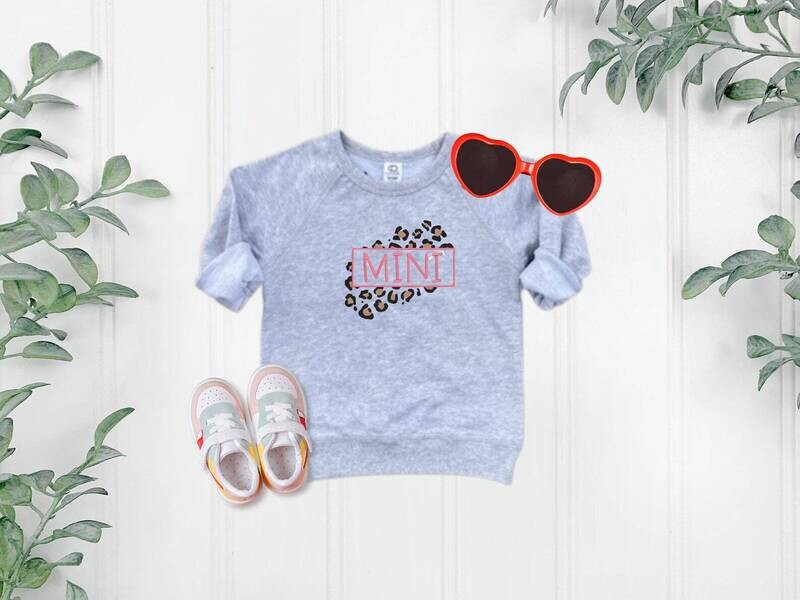 Mini Leopard Embroidered Sweatshirt, Infant/Toddler/Youth Sweatshirt