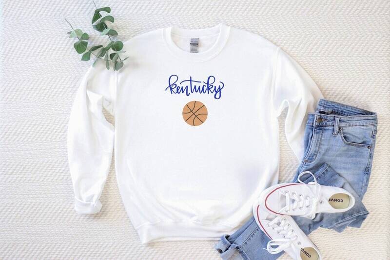Adult Embroidered Sweatshirt, Kentucky Basketball Embroidered Sweatshirt Adult