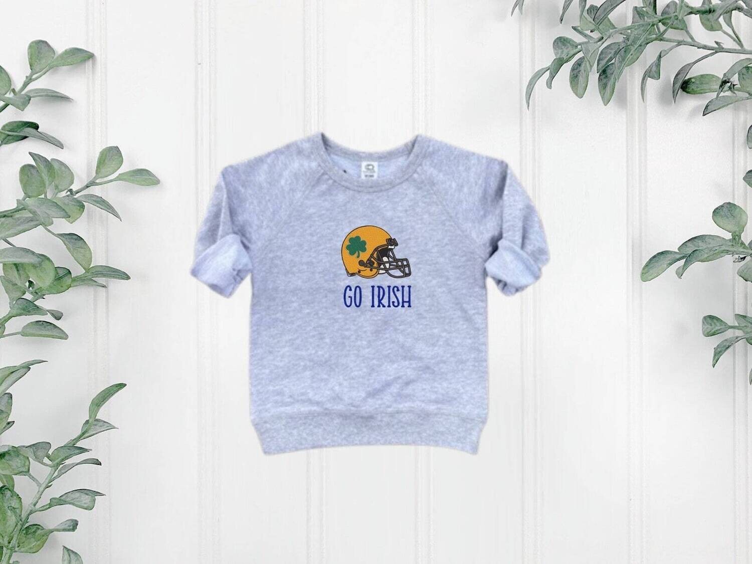 Irish Football Embroidered Kids Sweatshirt, Infant/Toddler/Youth Sweatshirt
