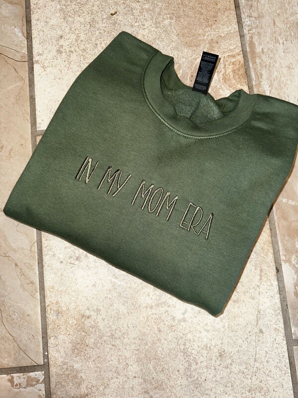 In My Mom Era Sweatshirt, Embroidered Adult Sweatshirt