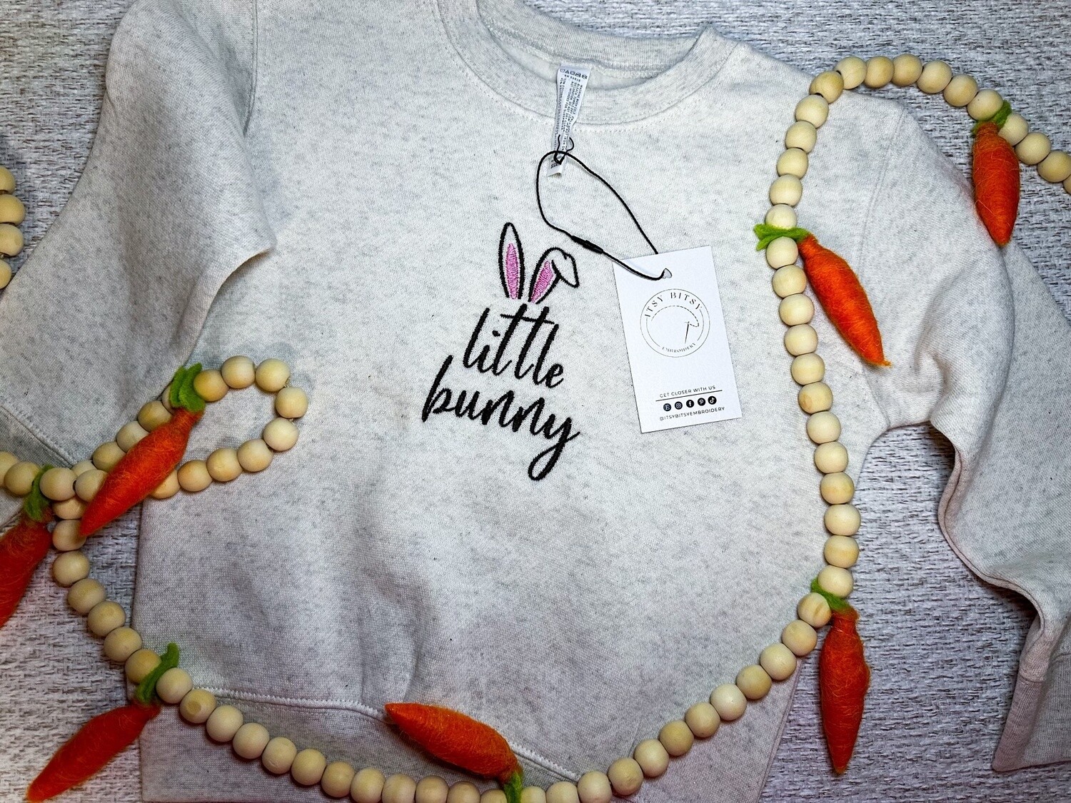 Little Bunny Embroidered Sweatshirt, Infant/Toddler/Youth Sweatshirt