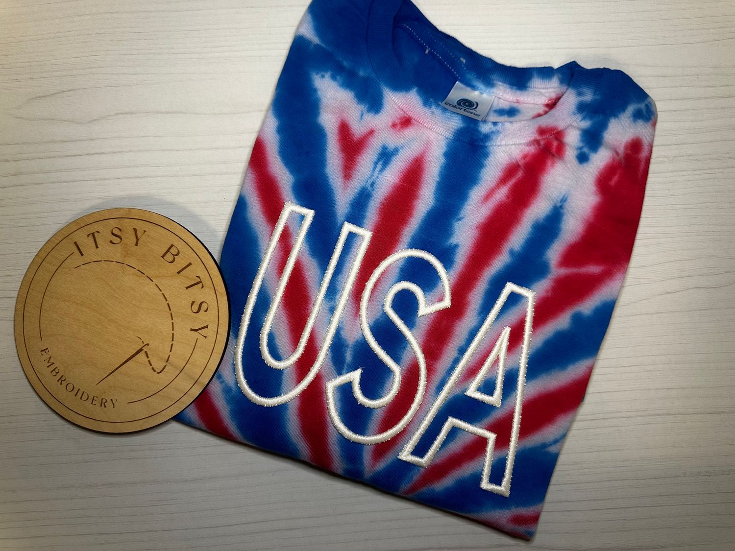 Puff Font USA Embroidered Tshirt, Anti Social Moms Club
