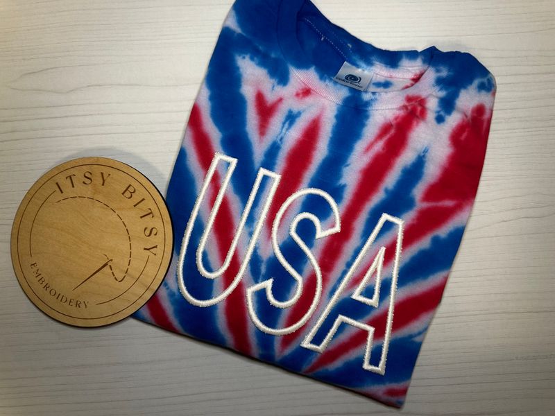 Puff Font USA Embroidered Tshirt, Anti Social Moms Club
