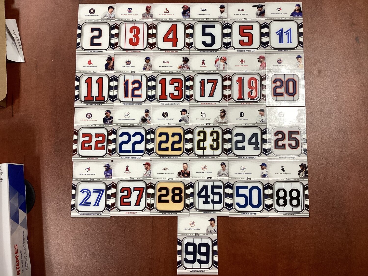 2022 Topps Commemorative Player Jersey Number Medallions