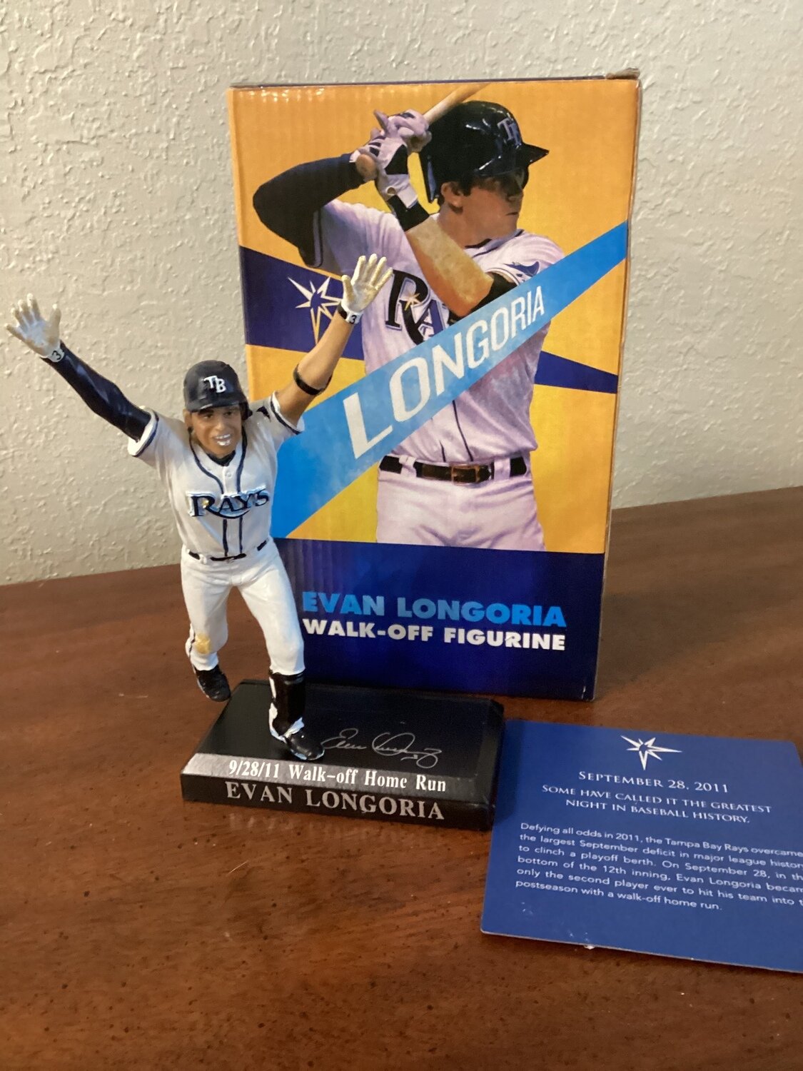EVAN LONGORIA MLB Tampa Bay Rays Walk-Off Figurine NIB