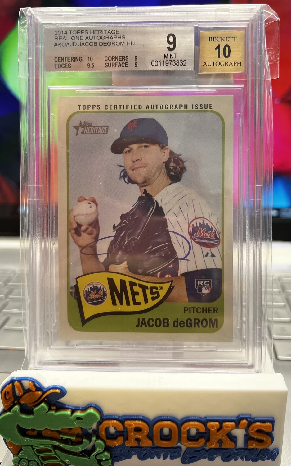 2014 Topps Heritage Real One Autographs JACOB DEGROM Beckett 9 - 10
