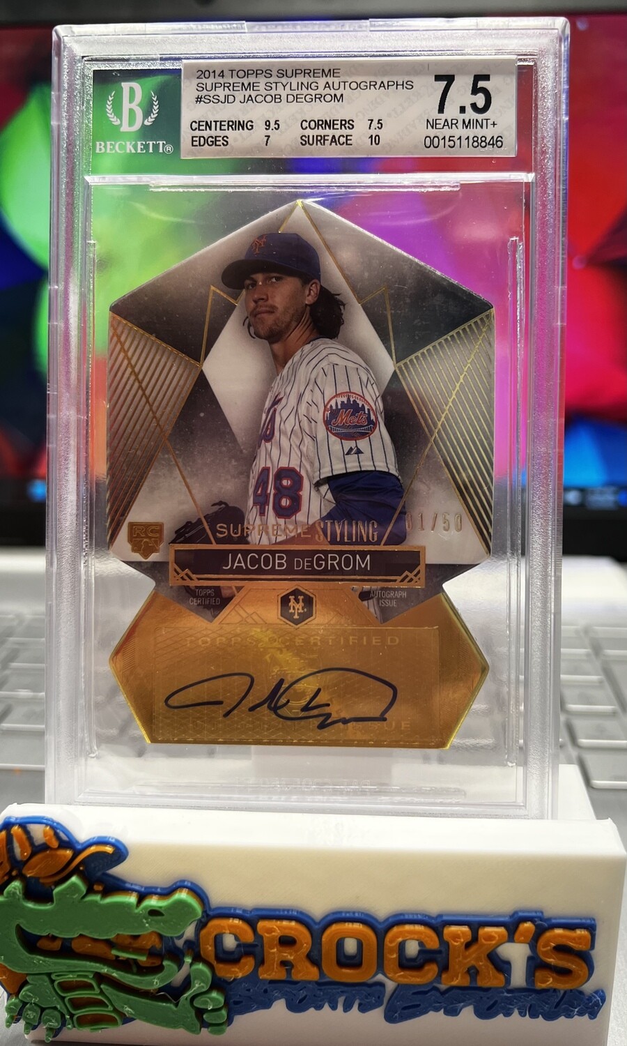 2014 Topps Supreme Styling Autographs JACOB DEGROM Beckett 7.5 NM