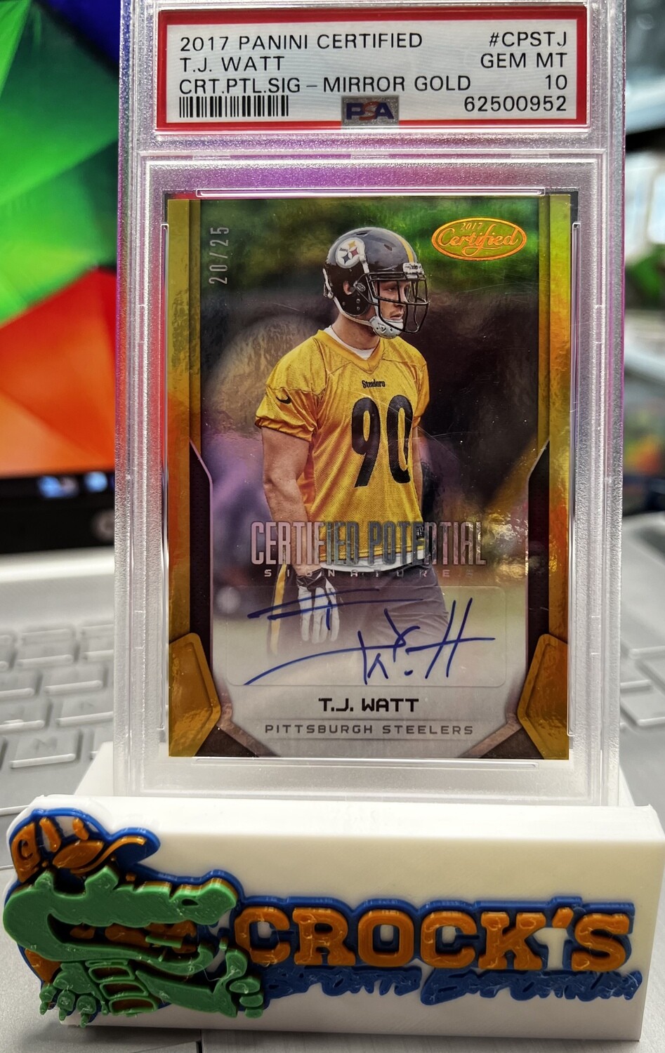 2017 Panini Certified T.J. WATT CRT PTL SIG - Mirror Gold PSA 10 Mint
