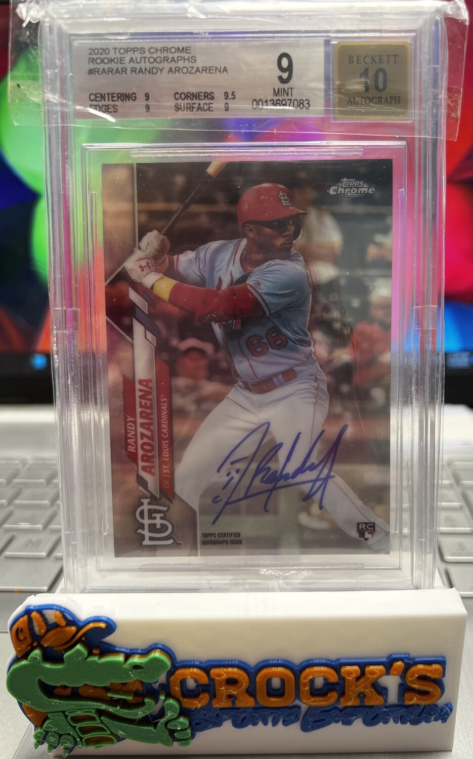 2020 Topps Chrome Rookie Autographs RANDY AROZARENA Beckett 9 - 10