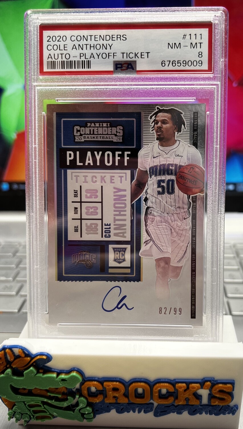2020 Contenders COLE ANTHONY Auto - Playoff Ticket PSA 8  #/99