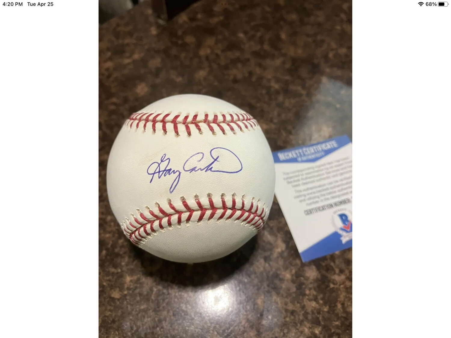 GARY CARTER Signed Autographed Baseball Beckett COA