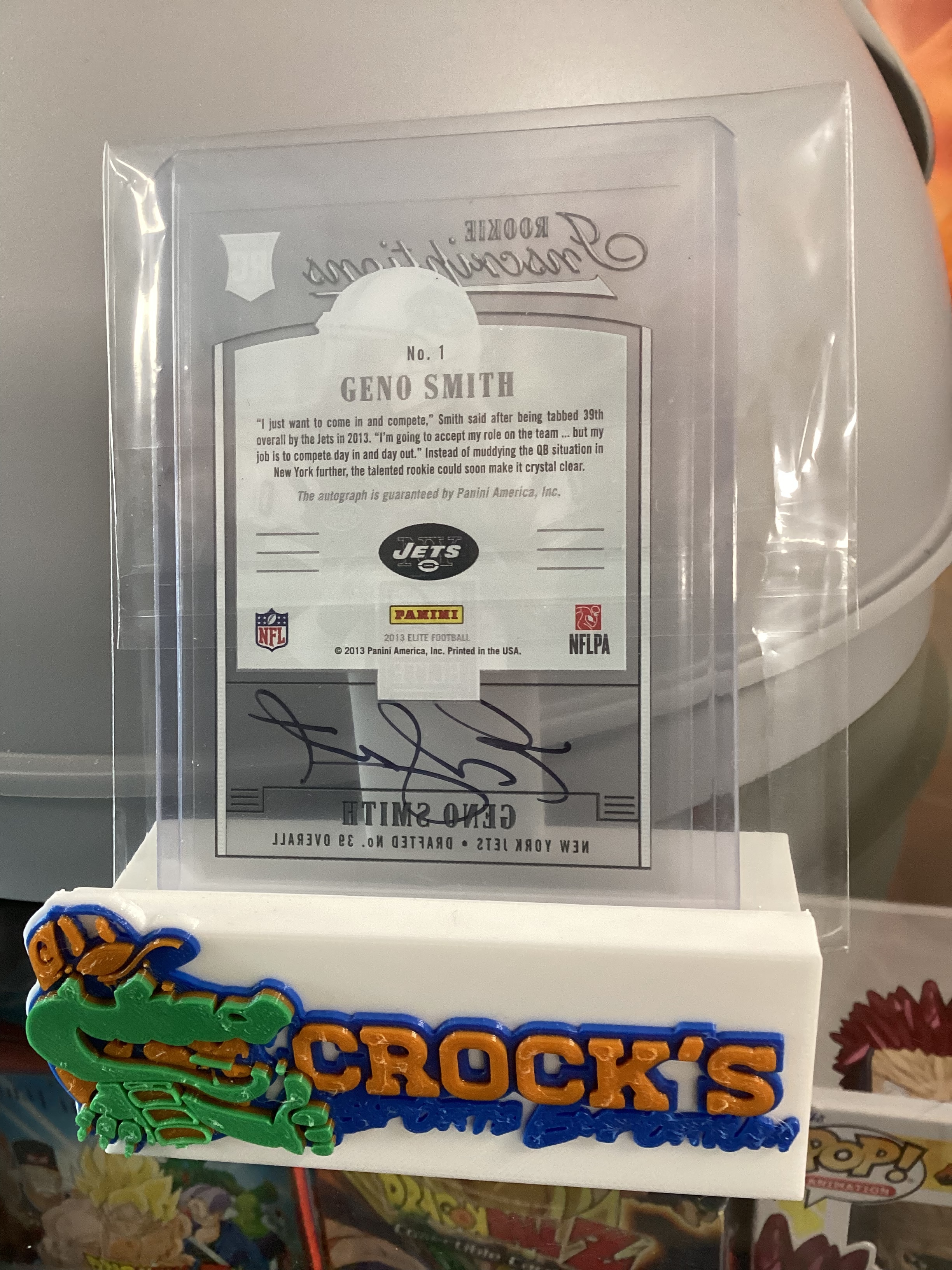 2013 GENO SMITH Panini Elite Rookie Inscriptions Acetate Black Auto RC