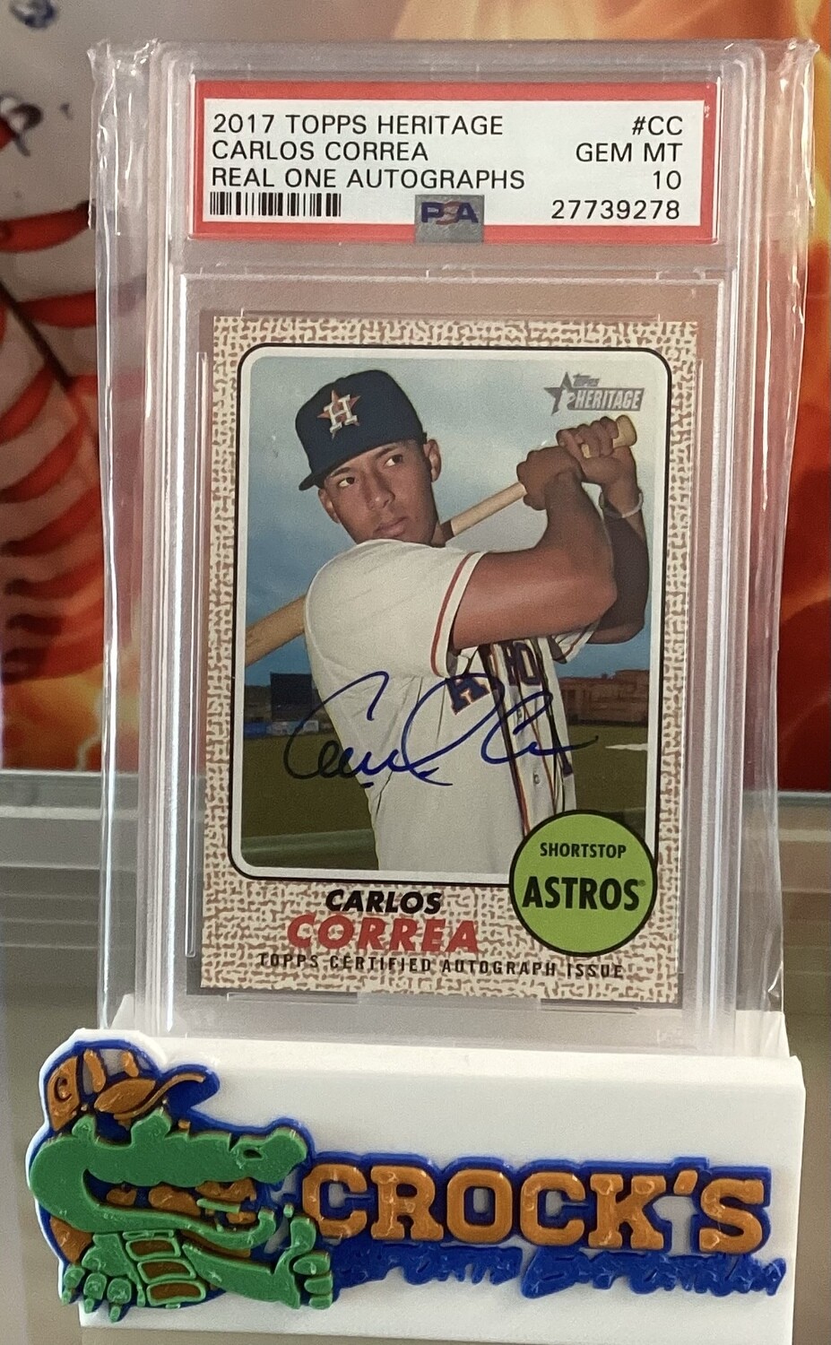 2017 Topps Heritage Real One Autograph CARLOS CORREA PSA 10 Pop 2 Auto RC
