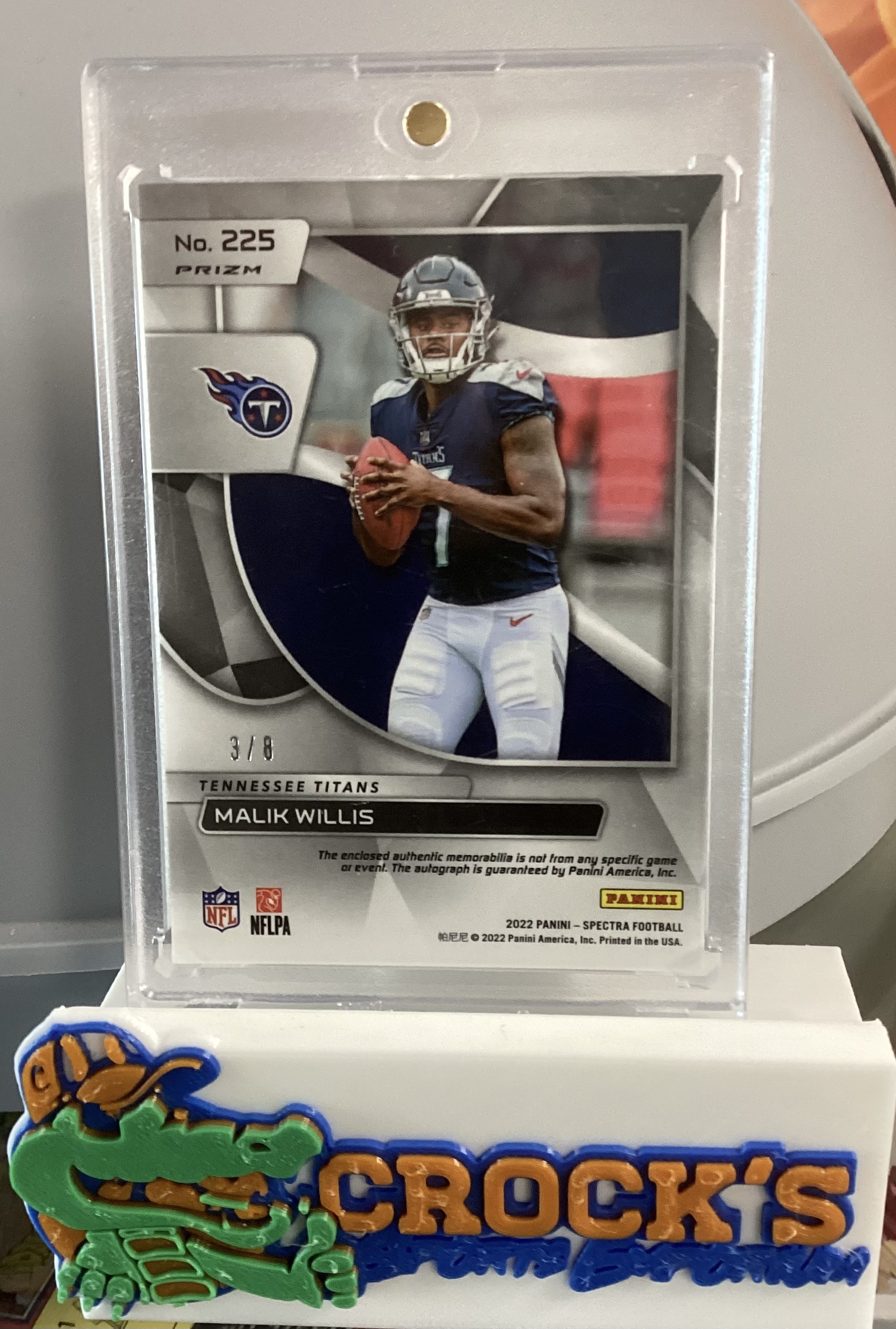 2022 Spectra MALIK WILLIS neon Splatter Prizm 3/8 (Rookie Patch Auto RPA