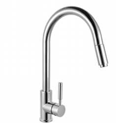 Round Pull Out Kitchen Sink Mixer Tap, Colour: Chrome