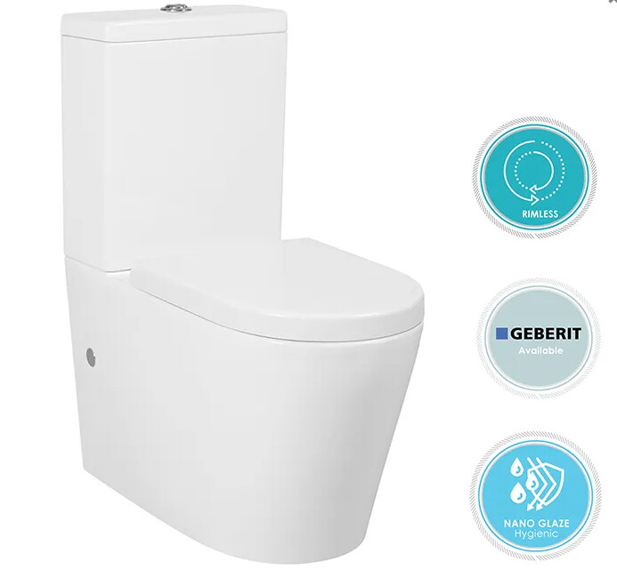 Alzano Rimless Toilet Suite, Seat Cover: Standard Seat