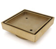 Smart Tile Insert Floor Waste Shower Grate Drain(88mm outlet), Colour: Brushed Yellow Gold