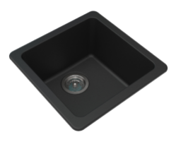 Granite Quartz Stone Kitchen/Laundry Sink Single Bowl, Colour: Black