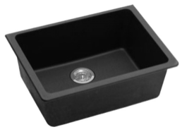 Granite Quartz Stone Undermount Kitchen Sink Single, Colour: Black