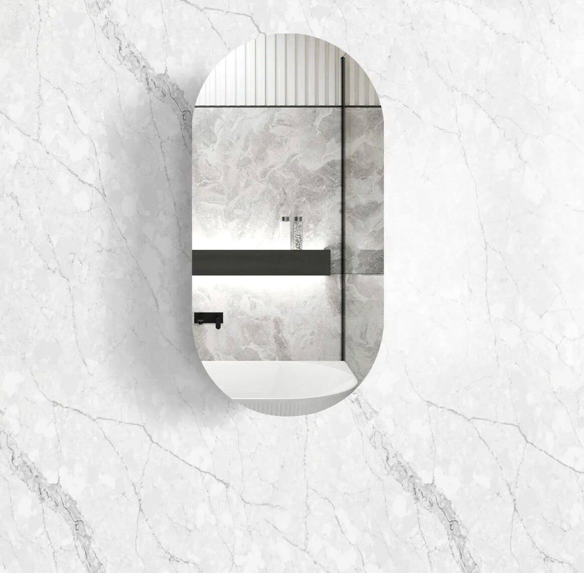 Noosa Shaving Cabinet, Colour: Matte White