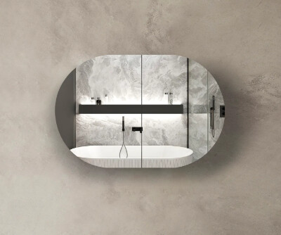Bondi Shaving Cabinet, Colour: Matte White, Size: 900mm, Doors: 2 Doors
