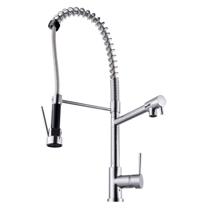Spring Chrome Double Spout Kitchen Sink Mixer Tap, Colour: Chrome