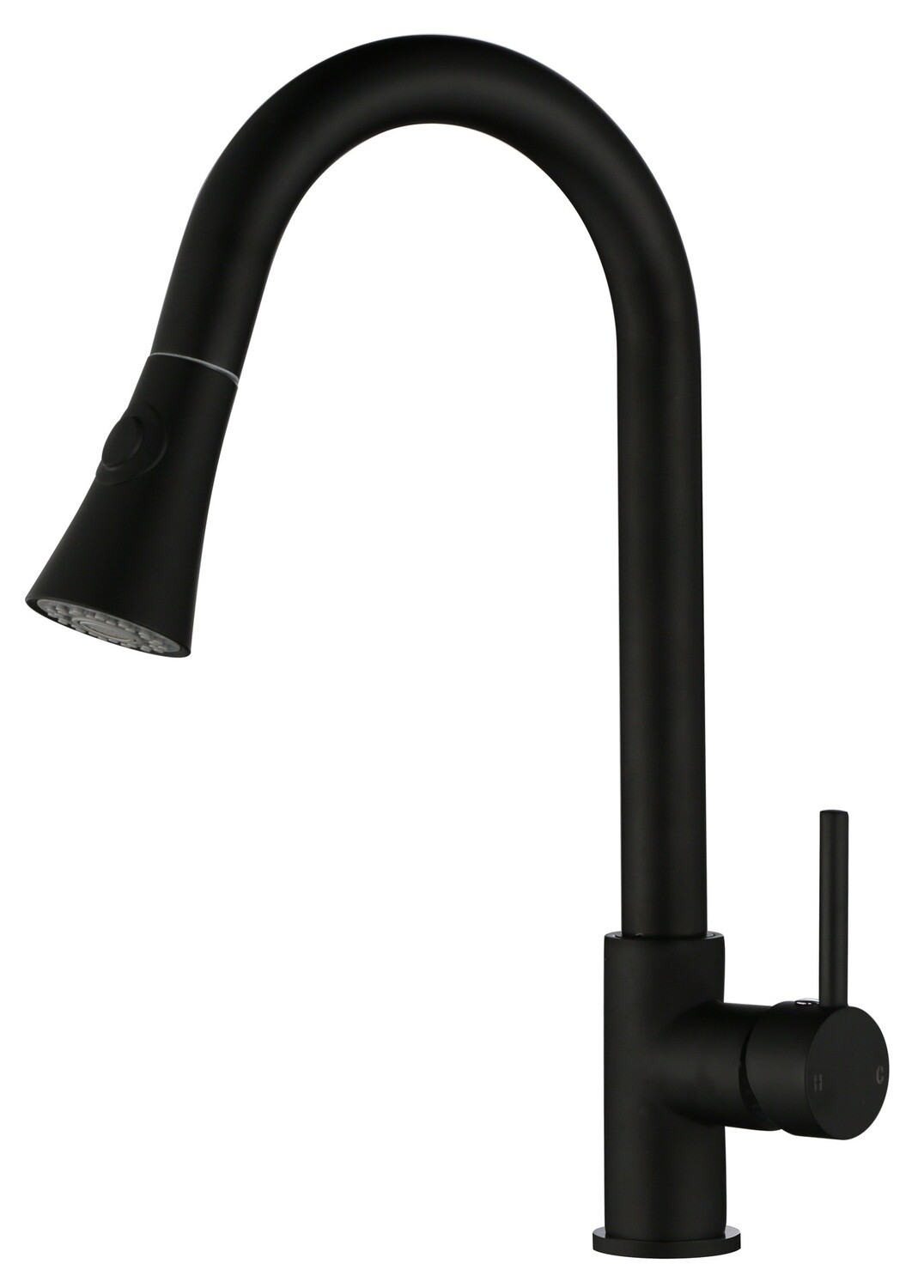 Round Matt Black Pull Out Kitchen Sink Mixer Tap