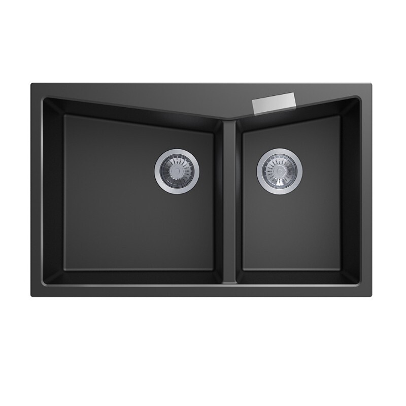 Carysil CGDB Double Bowl Granite Kitchen Sink 800*500mm, Colour: Black