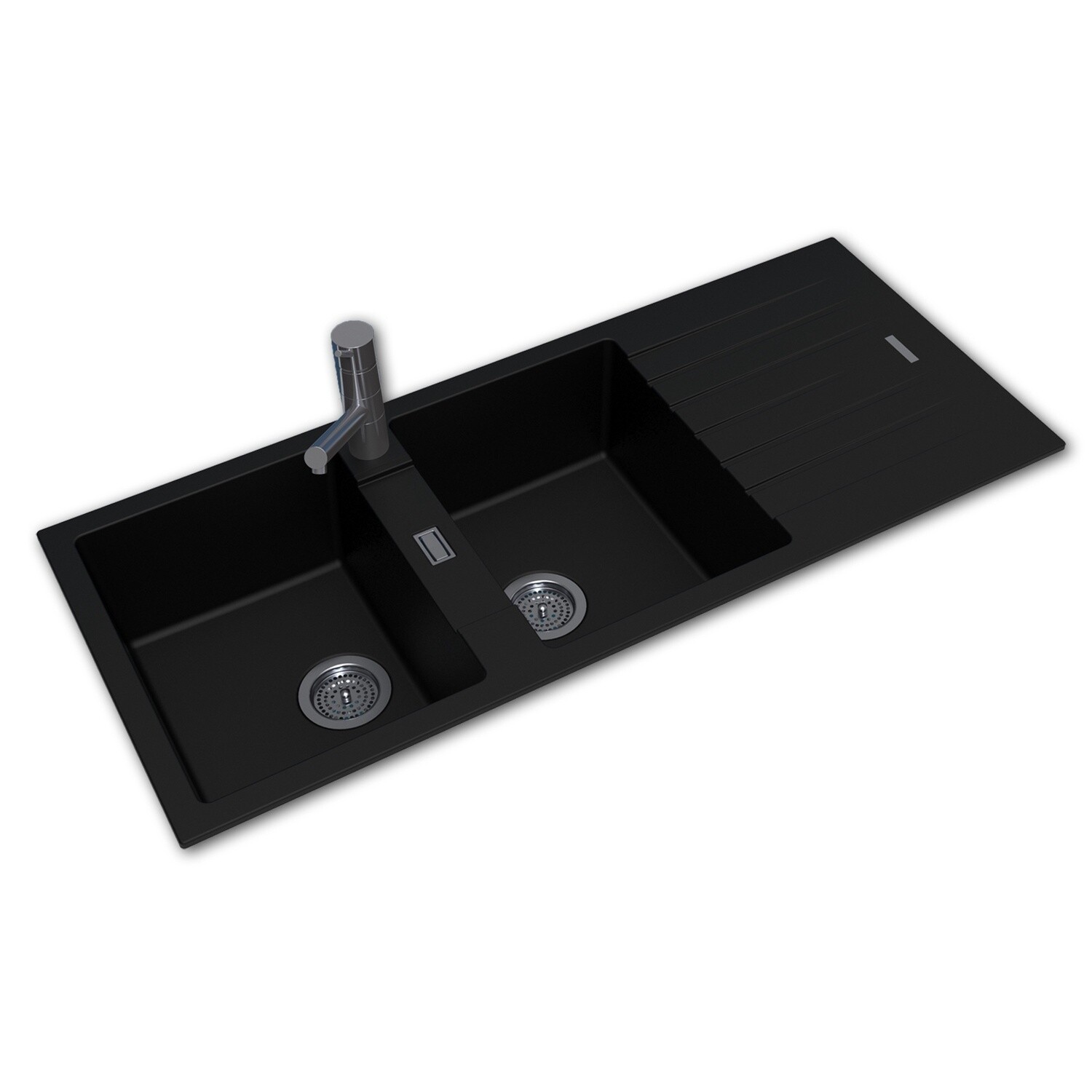 Granite Quartz Stone Kitchen Sink, Colour: Black