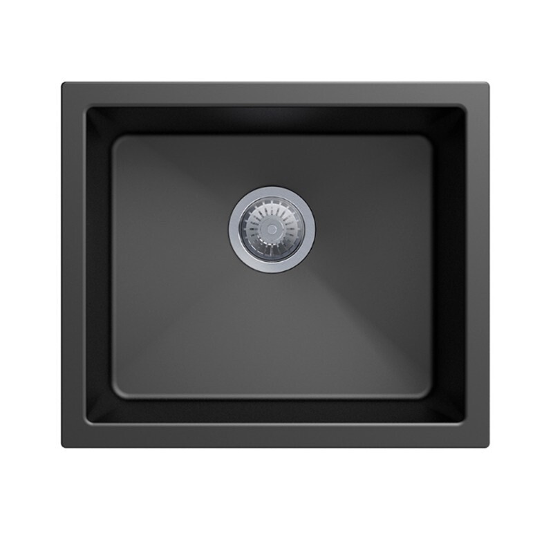 Aquaperla - Granite Sink, Colour: Black, Size: 457*406mm