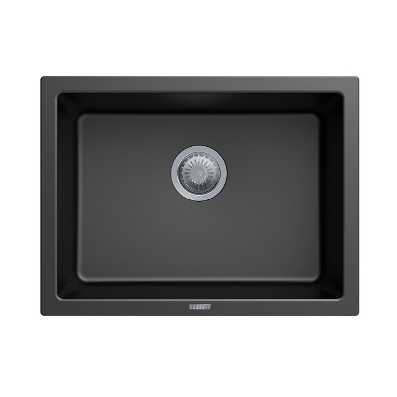 Carysil Single Big Bowl Granite Kitchen Sink 610*457mm, Colour: Black