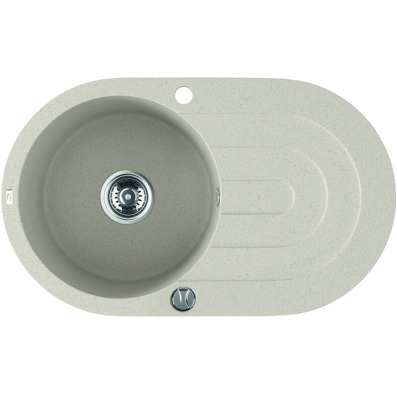 Laveo Beige Granite Stone Sink Single Bowl with Drainer