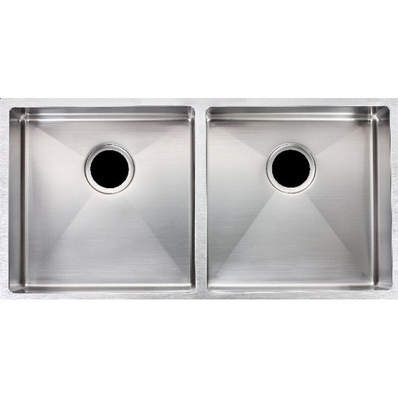 Handmade Double Bowls Kitchen Sink Round Corner
