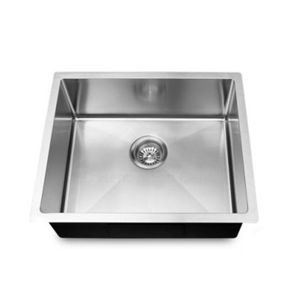 Round Corner Single Bowl Top/Flush/Undermount Kitchen/Laundry Sink, Colour: Stainless Steel