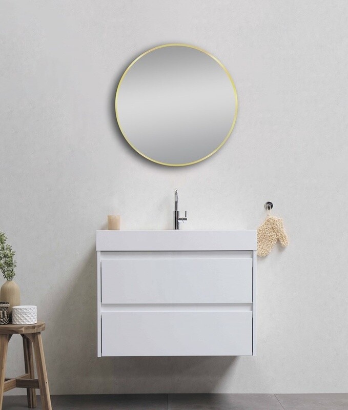 Non-Luminous Framed Round Mirror