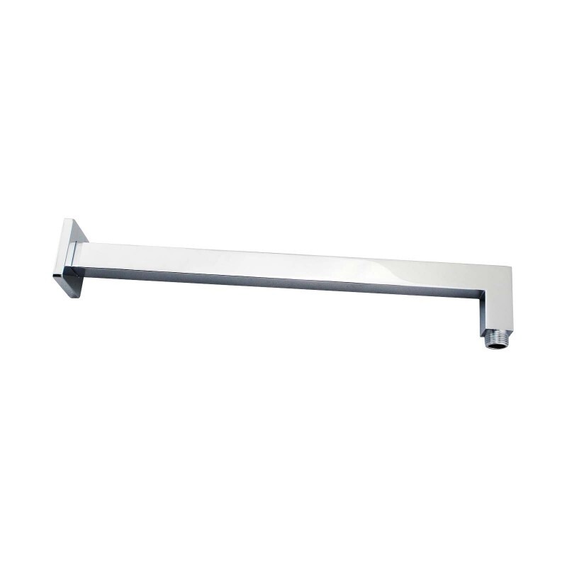 Square Brass Wall Mounted Shower Arm 400mm, Colour: Chrome