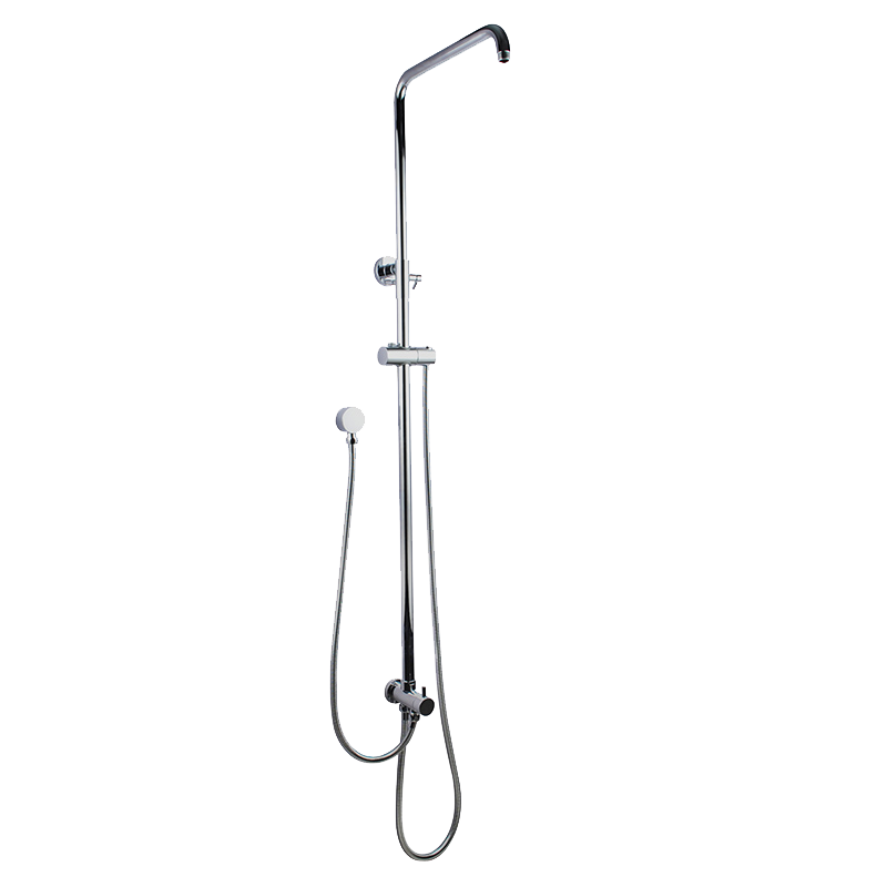 Round Top/Bottom Water Inlet Twin Shower Rail, Colour: Chrome