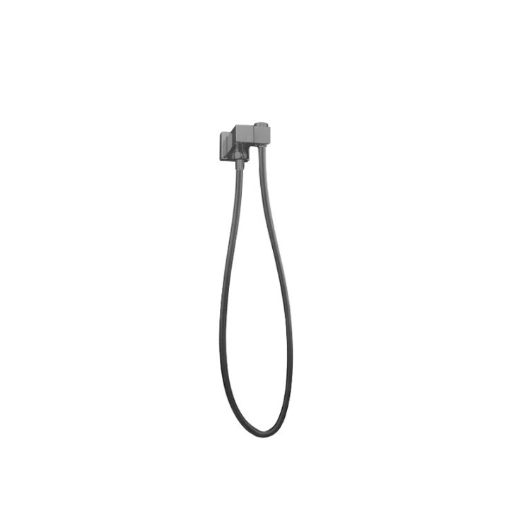Square Hand Shower Rail (Stainless Steel Hose), Colour: Gun Metal Grey, Material: PVC Hose
