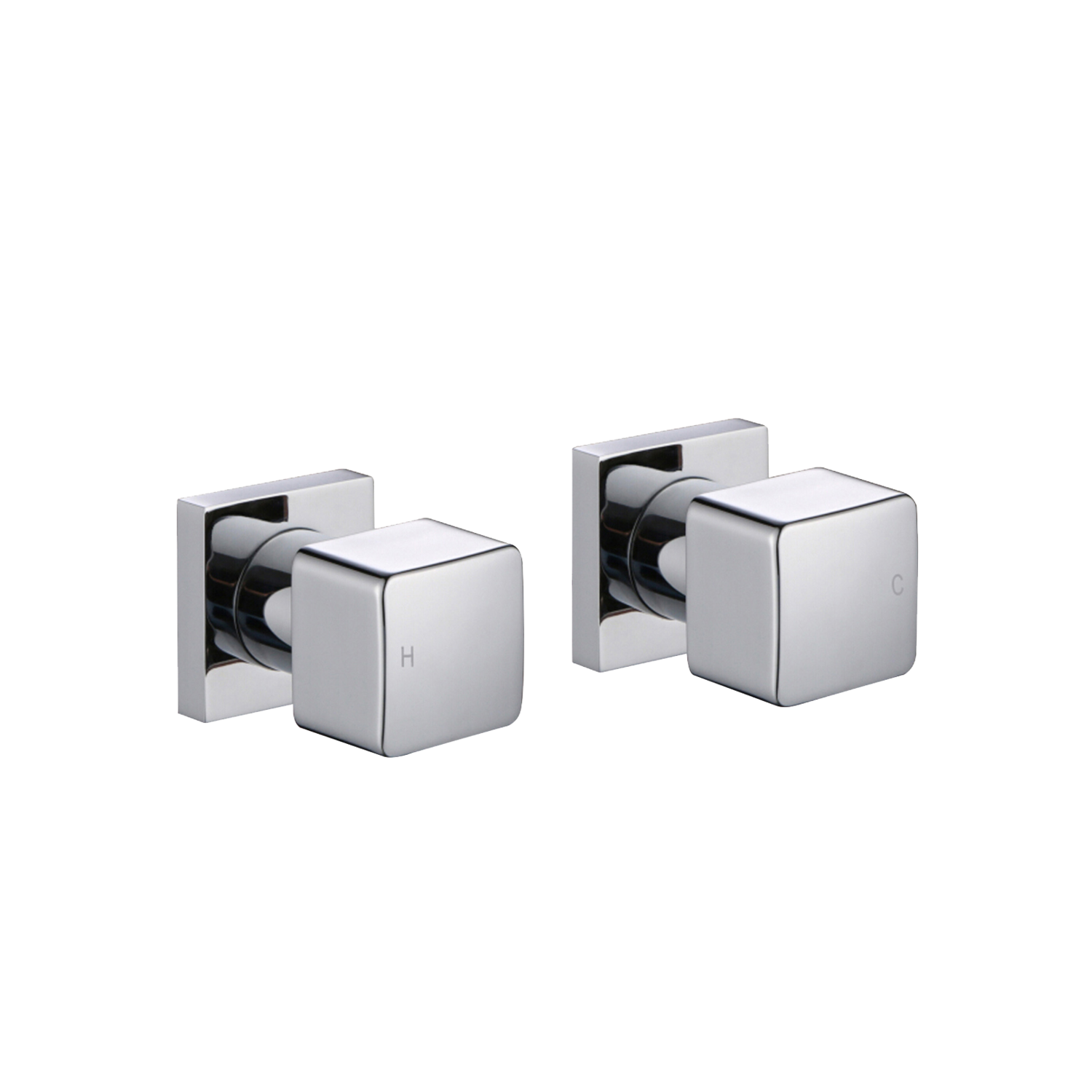 VOG Series Cubic Shower Wall Taps, Colour: Chrome