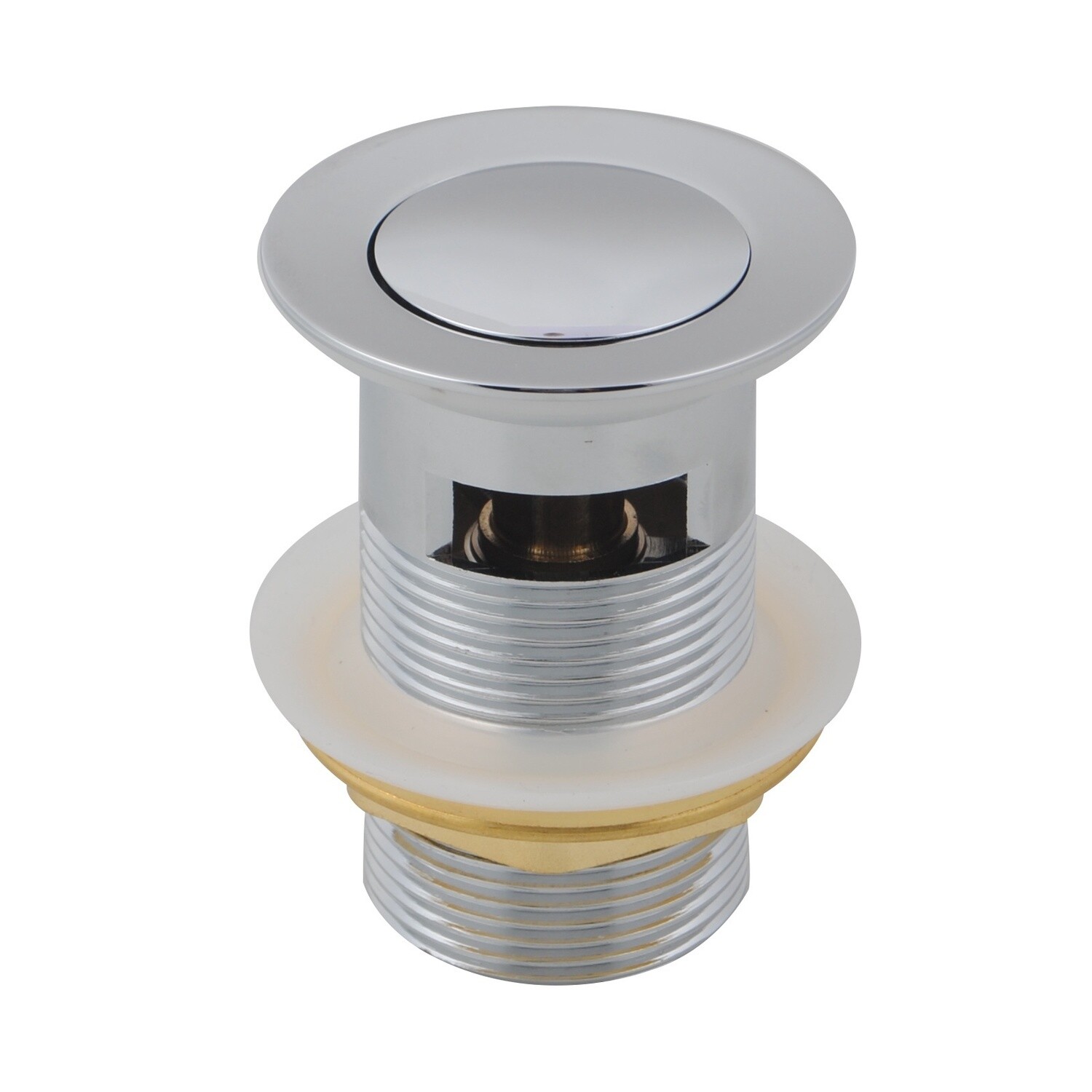 32/40mm Solid Brass Basin Pop Up Waste, Colour: Chrome, Overflow: With Overflow
