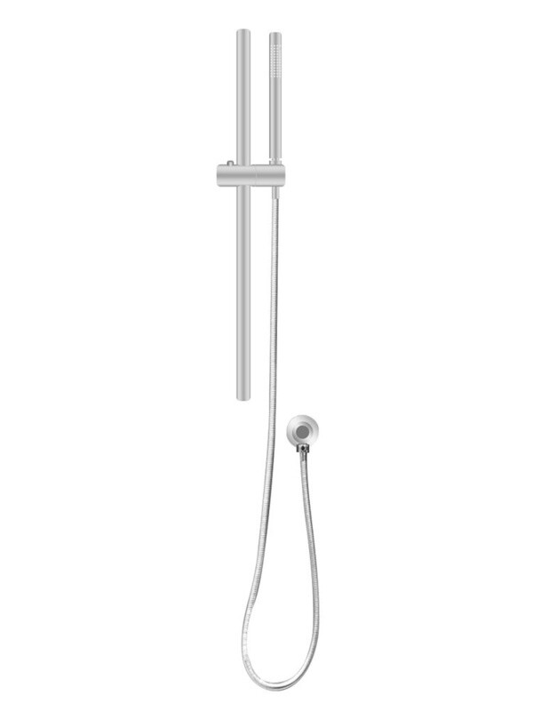 Stainless Steel Rail w/ Handheld Shower, Fixed Wall Connector Set