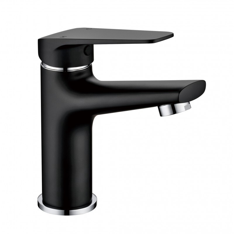 Soft Edge Basin Mixer, Colour: Black Matt, Size: Regular
