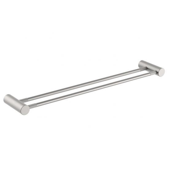 CADDENCE Series Double Towel Rail, Colour: Brushed Nickel, Size: 600