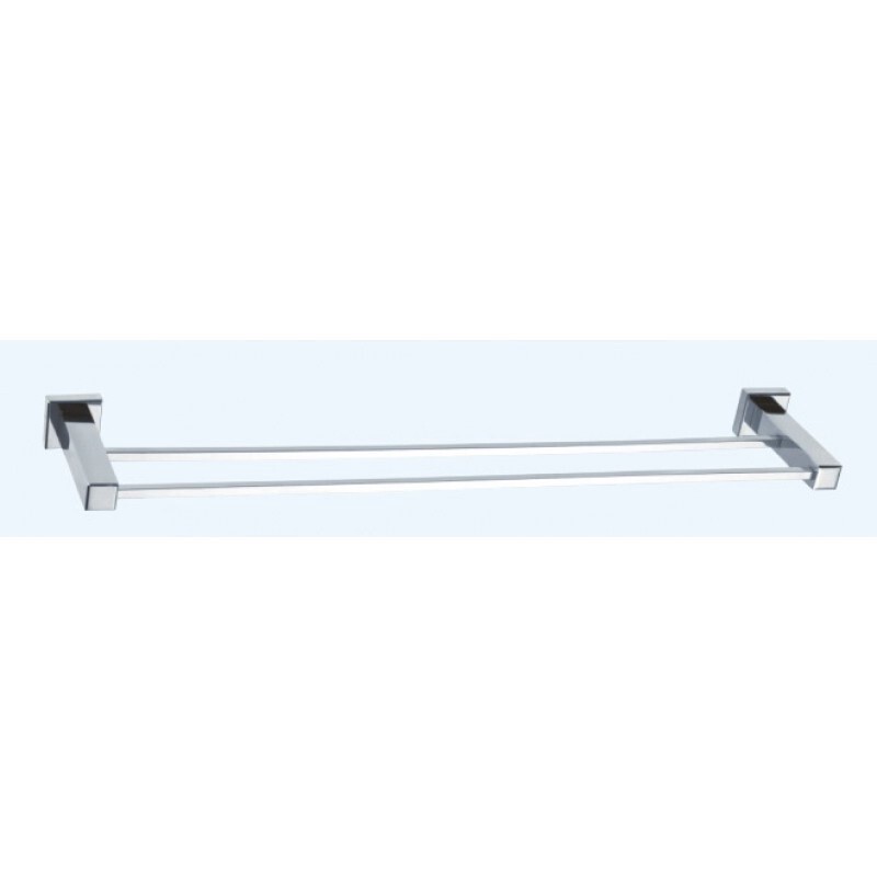 Square double towel rail, Size: 600mm
