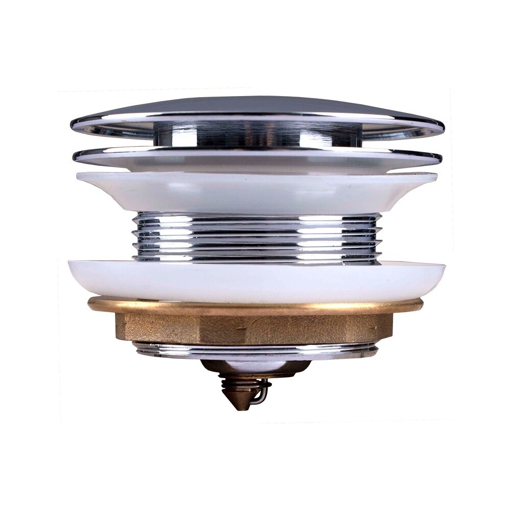 40mm Mushroom Solid Bathtub Pop Up Waste NO Overflow, Colour: Chrome