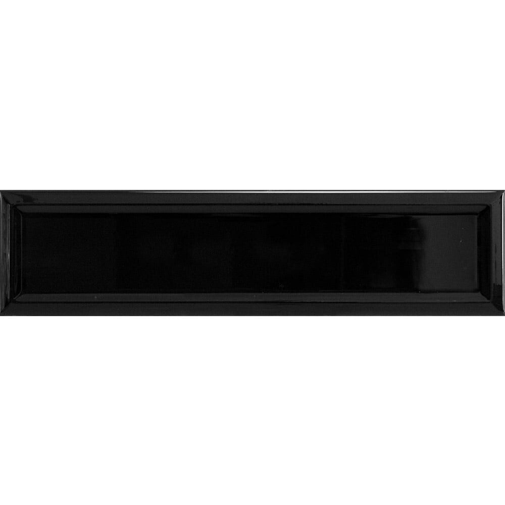 Edge Black Wall Tile, Orientation: Frame, Finish: Gloss, Size: 68x280